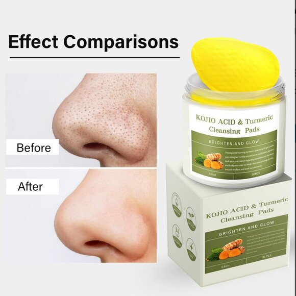 NEW 2 Jars- Turmeric Kojic Acid Cleansing Exfoliating Face Scrub Pads - Picture 9 of 13